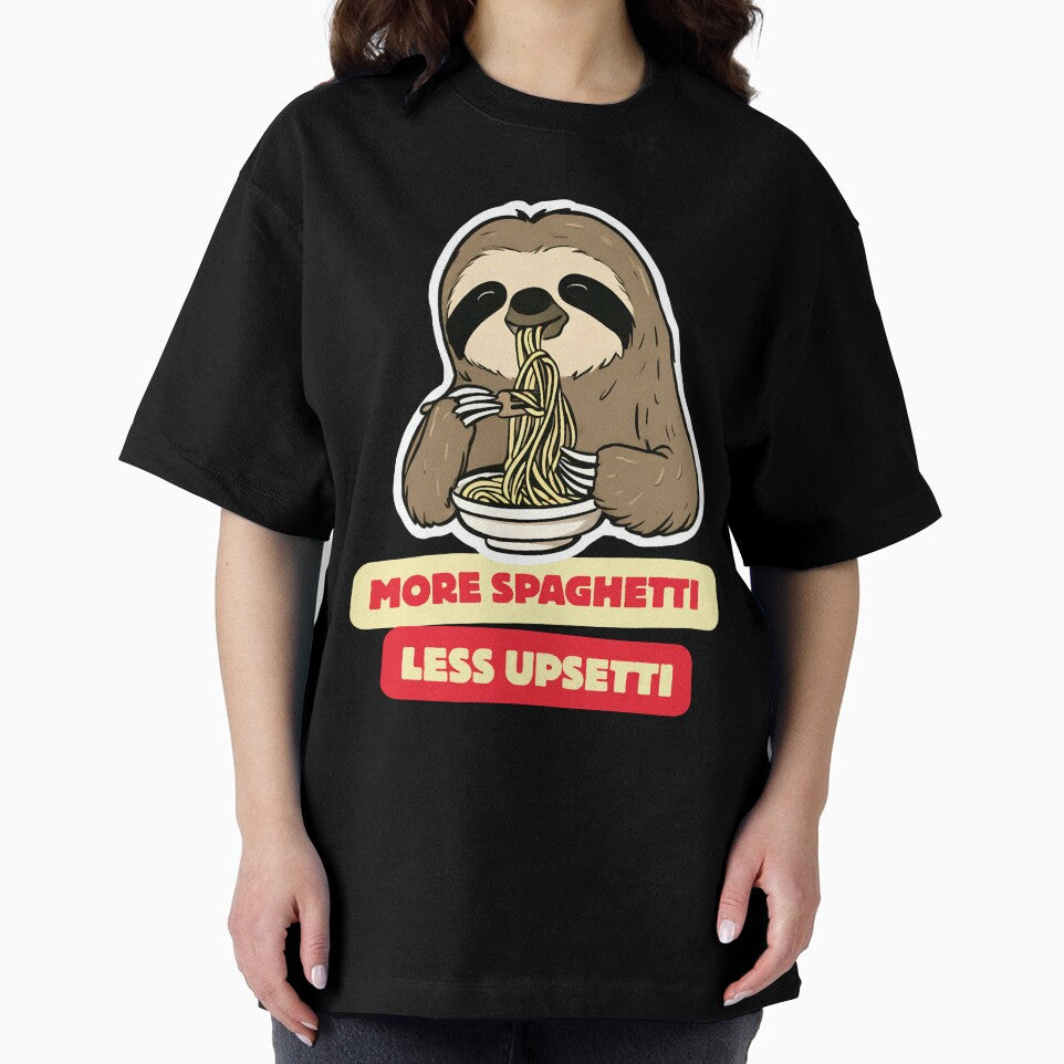 More Spaghetti Less Upsetti – Cute Food Mood Design by PigmalionArt