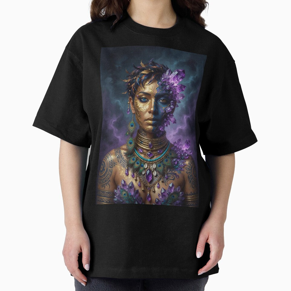 Amethyst Tribal Boho Goddess | Mystical Crystal Spirit Art by Ruta