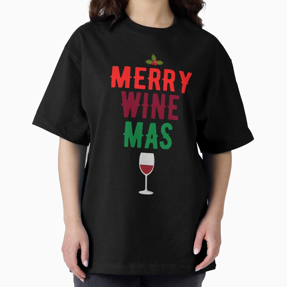 Merry WineMas Wine Drinker Christmas Humor by EllConApparel