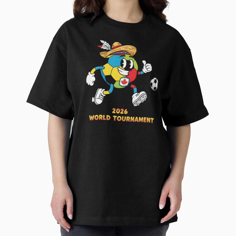 Retro World Cup 2026 Mascot T-Shirt - 90s Cartoon Football Fan Tee - North America Game Day Apparel by Lukzol