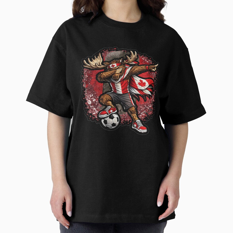 Dabbing moose Soccer Vintage Canada Flag by QuiteOrbit