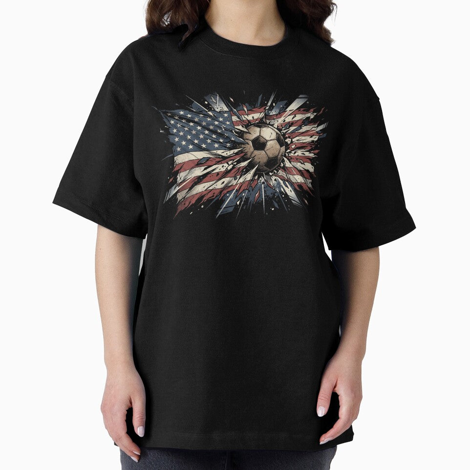 USA Soccer Ball Explosive American Flag Art by TeNovaStudio