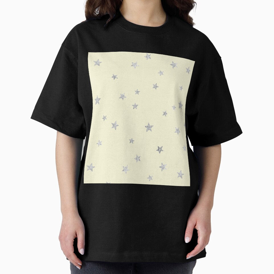 Pretty Y2K Glitter Stars Design in Baby Yellow by Femme Pastel Collective