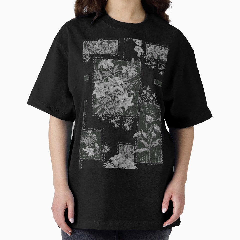 black and green floral patchwork whimsigoth grunge by BrontesWhimsyStore