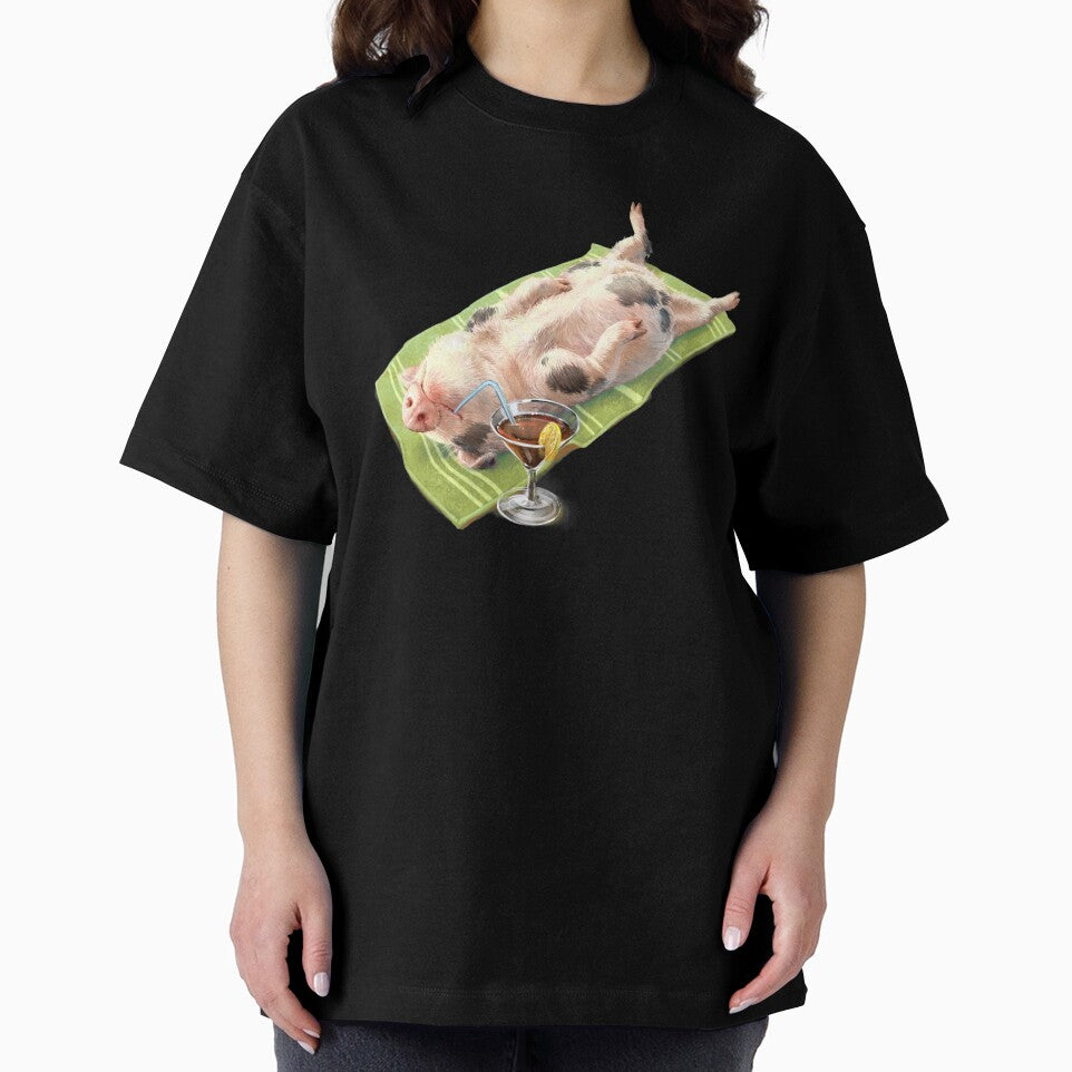 Lazy Pig - green stripe towel by MerchActually