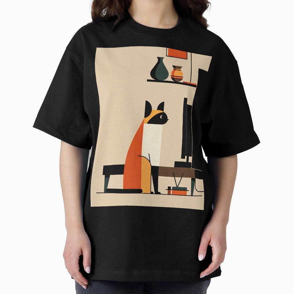 Wall Art - Postcard - Modern Minimalist Cat Geometry by ForeverPrintsOK