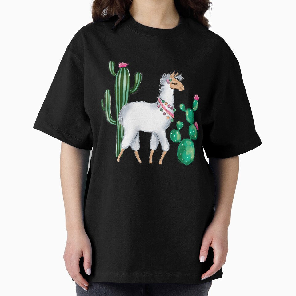 Lama and succulents cute illustration by Lalanacliparts