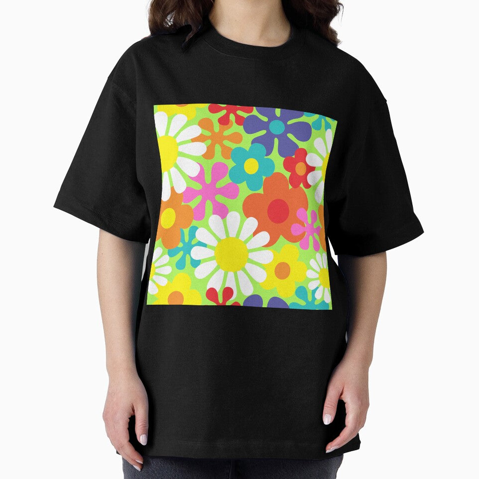 Retro Hippie Flowers Groovy Floral Pattern by HotHibiscus