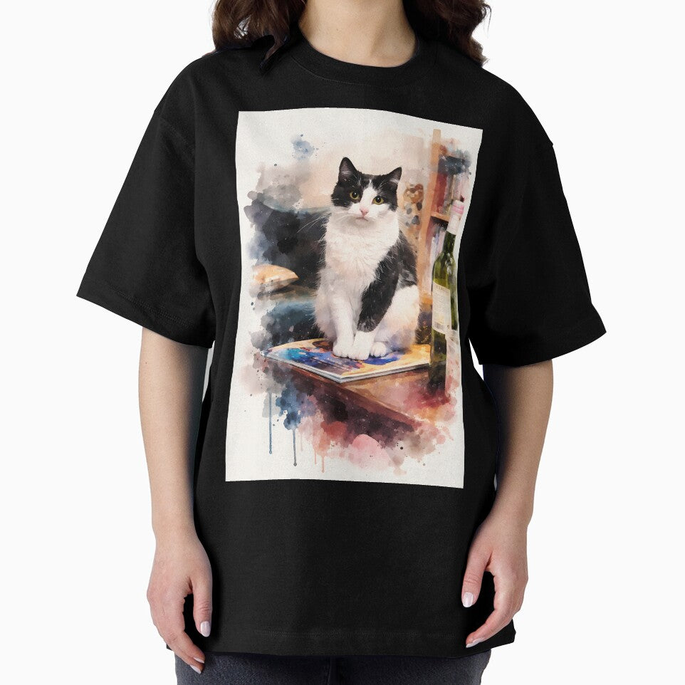Cat on a Table with Wine by cuprum