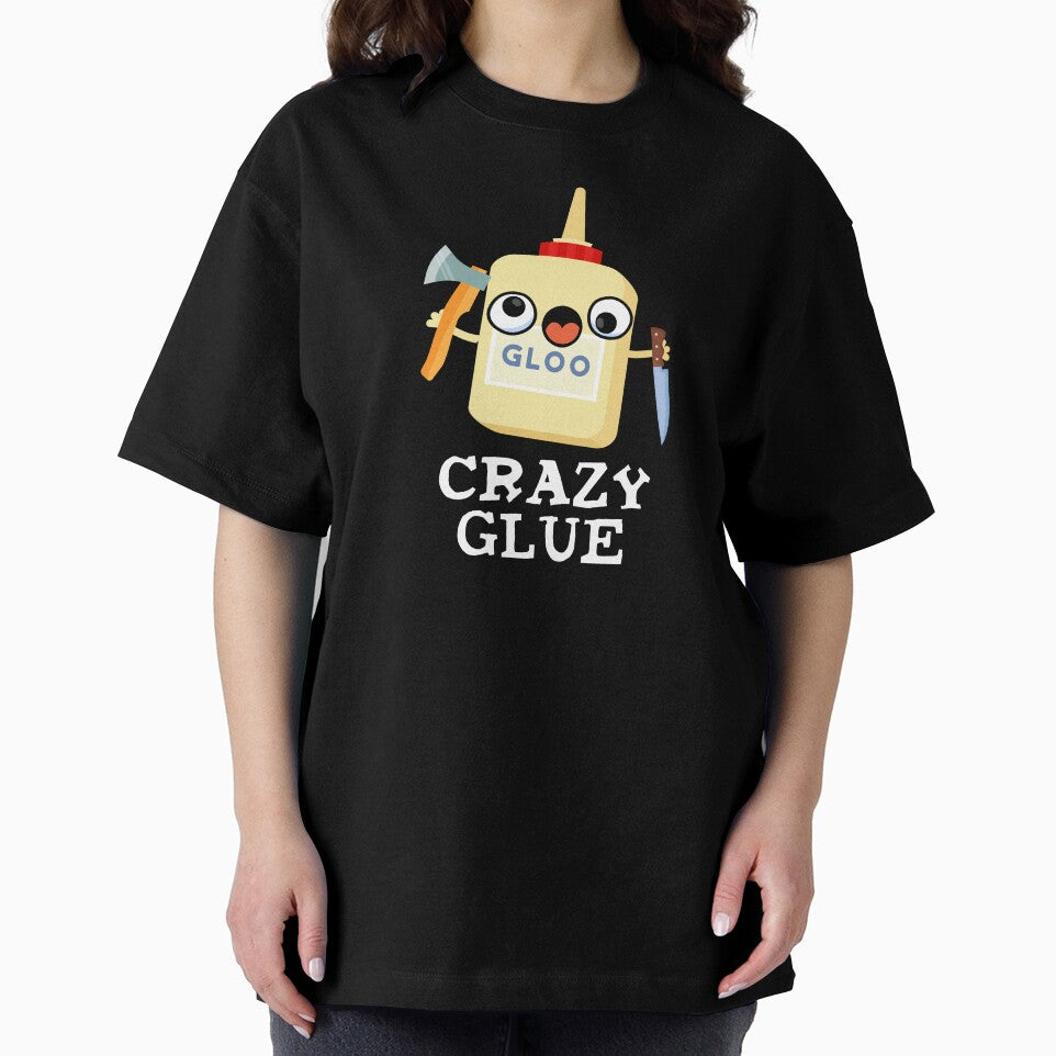 Crazy Glue Funny Super Glue Pun (Dark BG) by punnybone