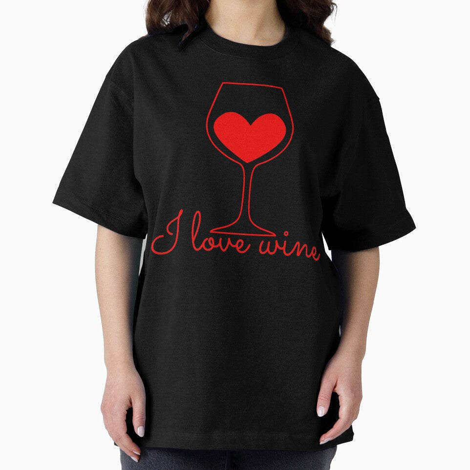 I love wine heart design red text by Brennon Campbell