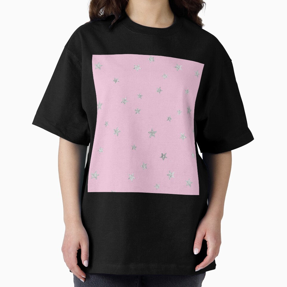 Pretty Y2K Glitter Stars Design in Hot Pink by Femme Pastel Collective