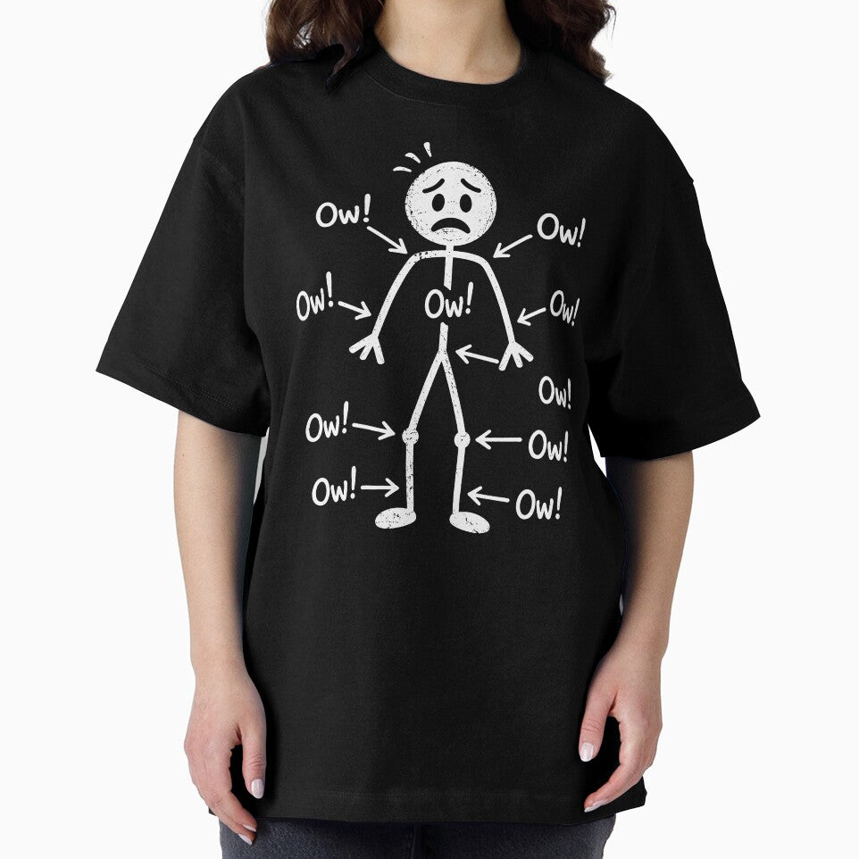 Funny Meme Ow Ow Ow Everything Hurts Stick Figure by will freed18
