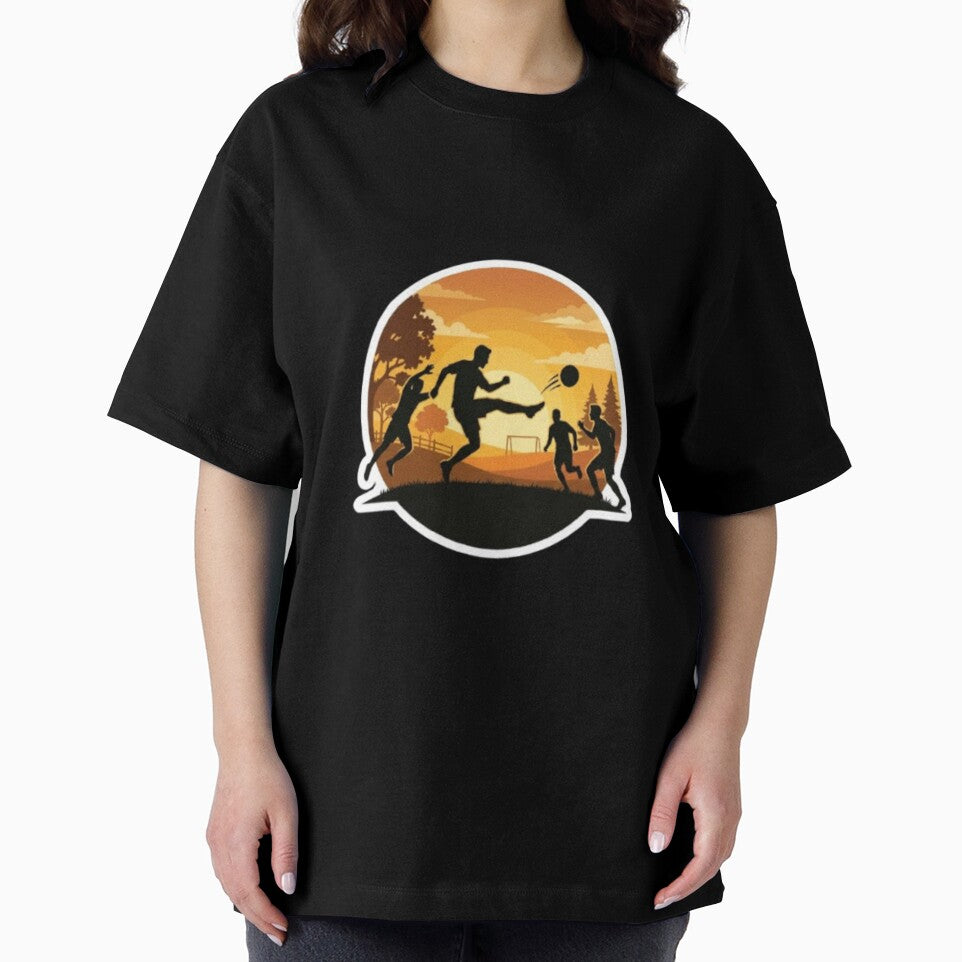 Vintage Sunset Soccer Silhouette by abdelski