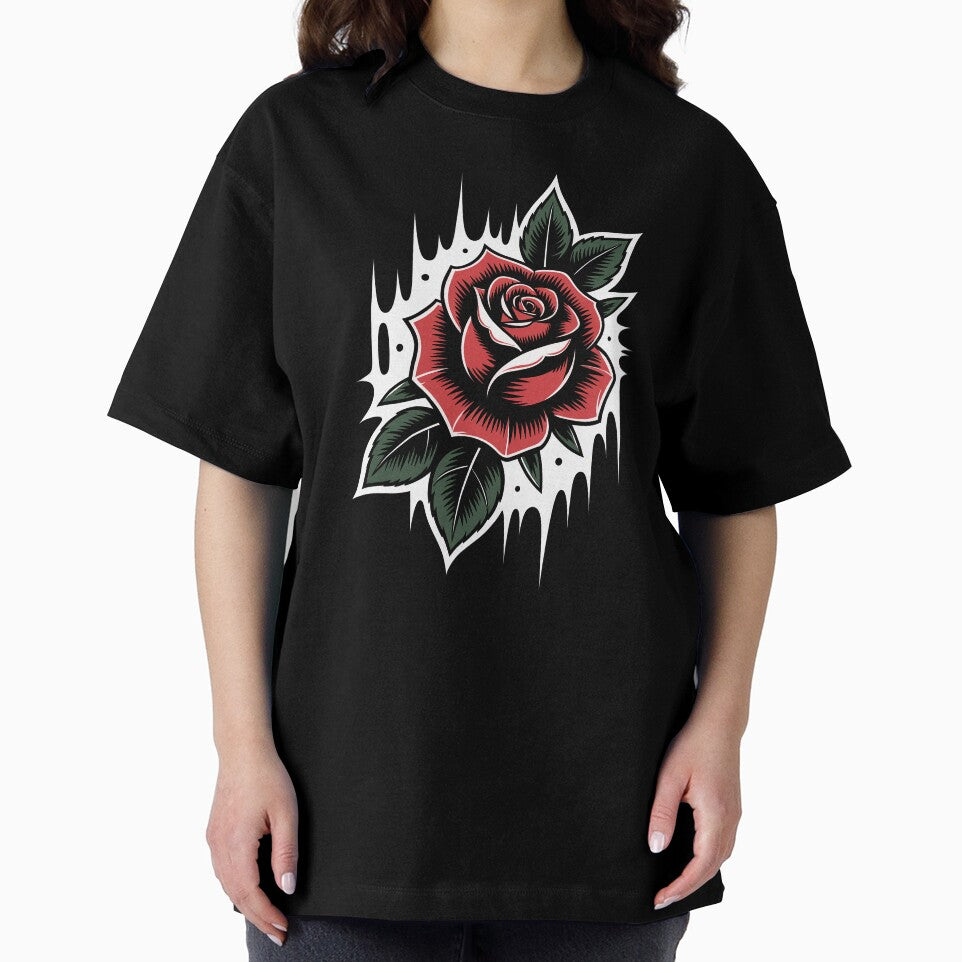 Single Rose Head Gothic Background Tattoo Floral Dark Art by Say It With Ink