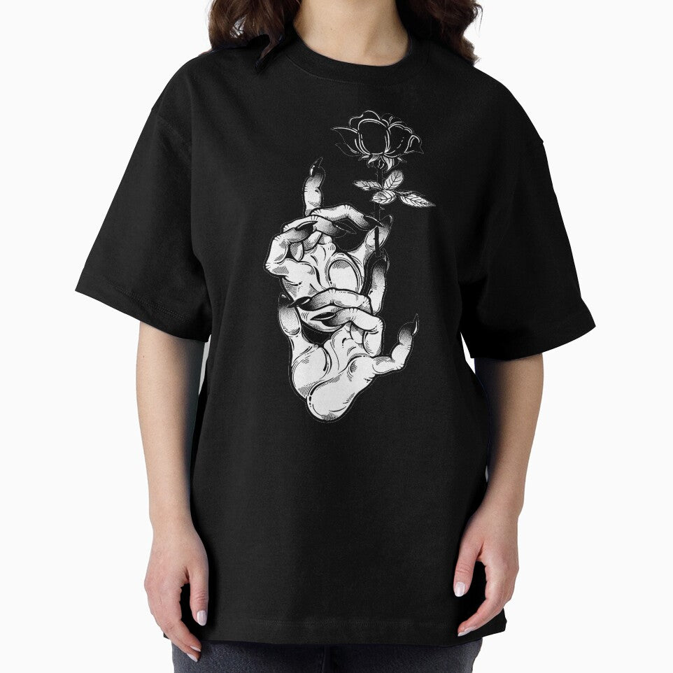 Demonic Gothic witch hands with dark long nails and black rose. Witchcraft extravaganza by ExocetMerch