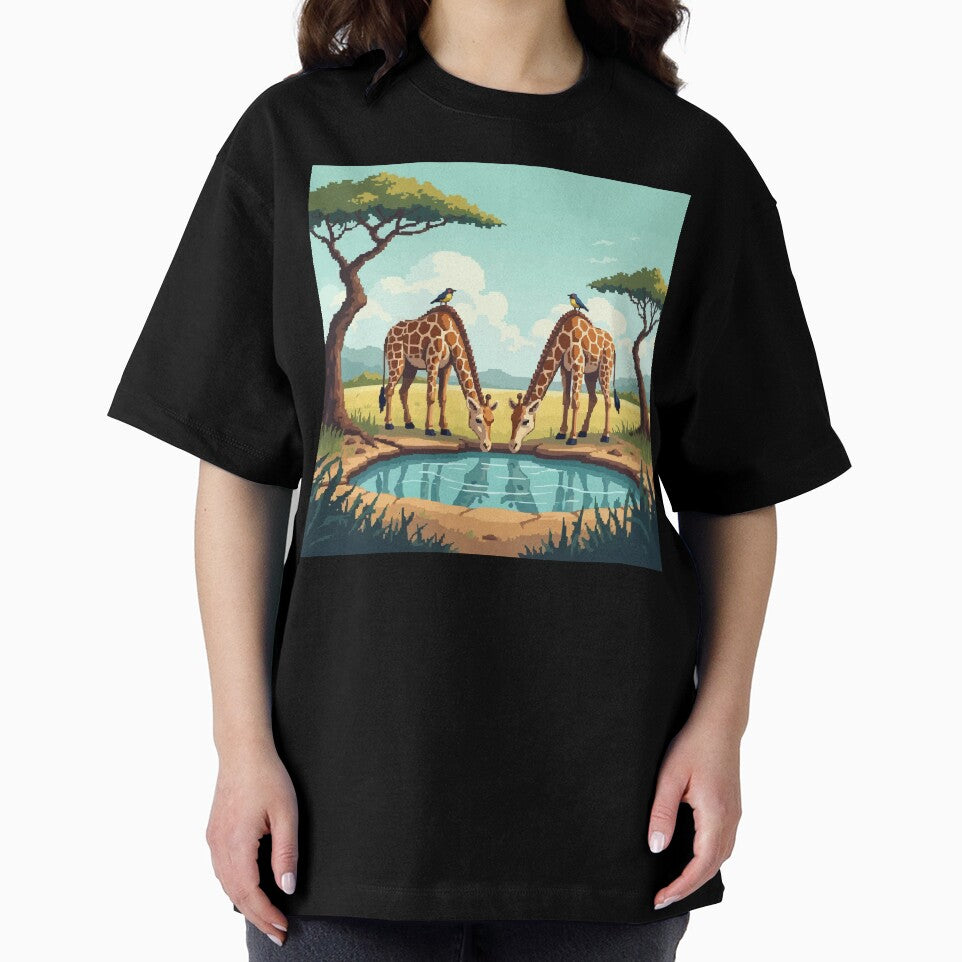 Pixel Giraffes at the Waterhole by NaturePixel