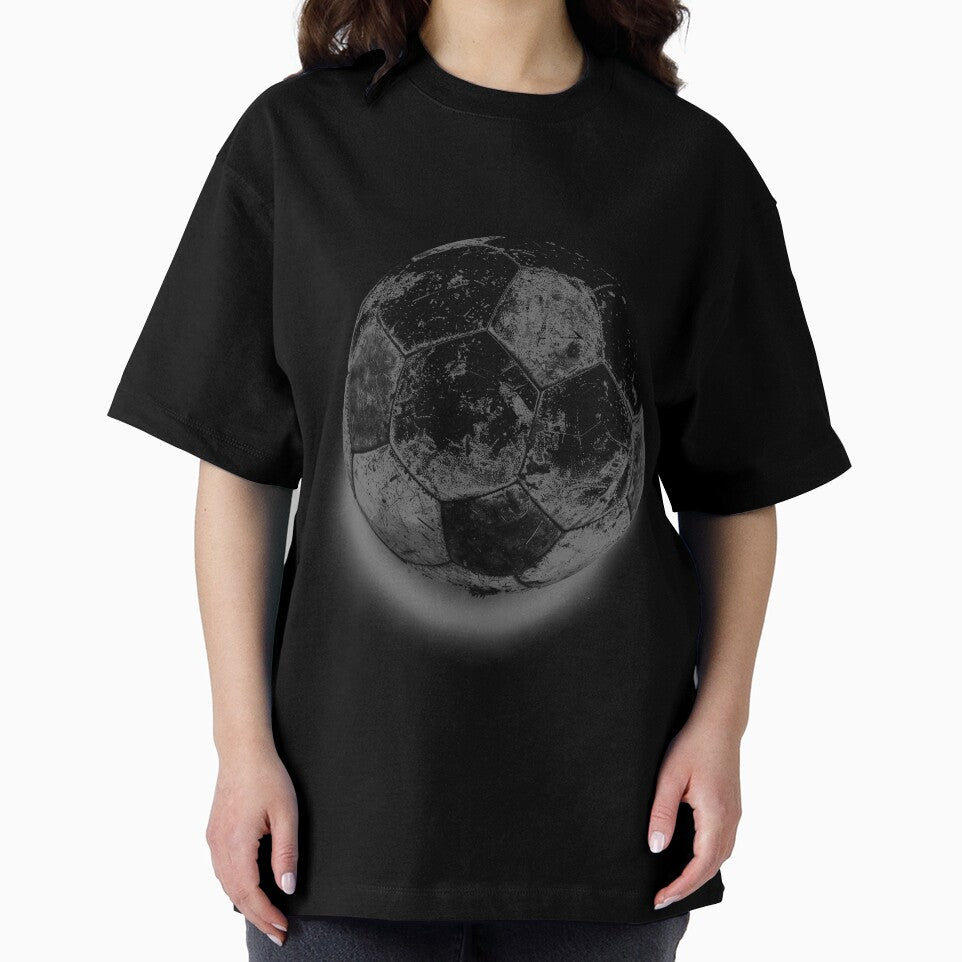 Vintage Soccer Ball Black and White Grunge Sports Illustration by inkoutninja