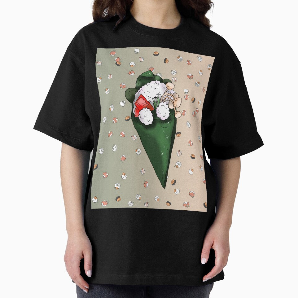 sleepy cartoon sushi temaki by CuisineCat