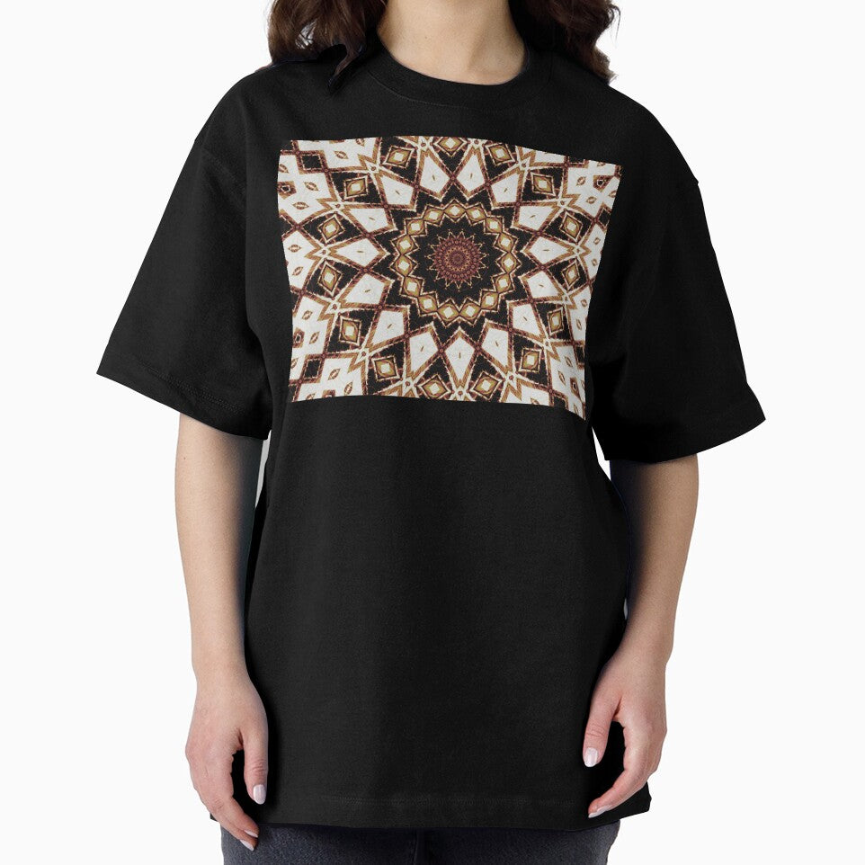 Brown Cream Gold Maroon Mandala Kaleidoscope A475A by byNicol