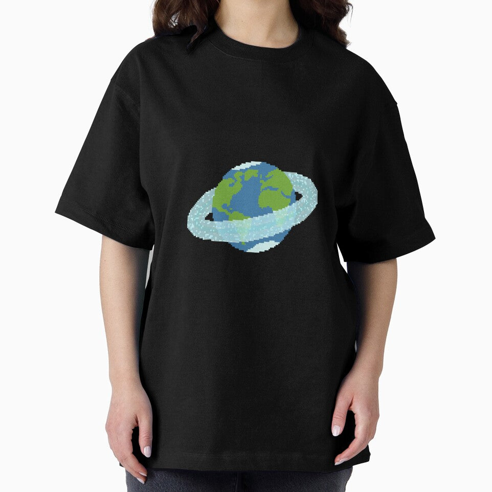 Pixel Earth with rings by Glendor
