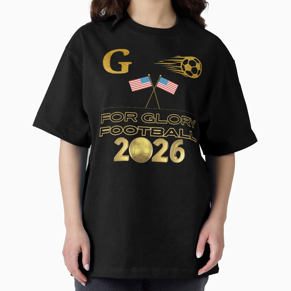 For Glory Football 2026 USA Gold Soccer Fan Design American Flag Sports Tournament Shirt by Art IN Pack