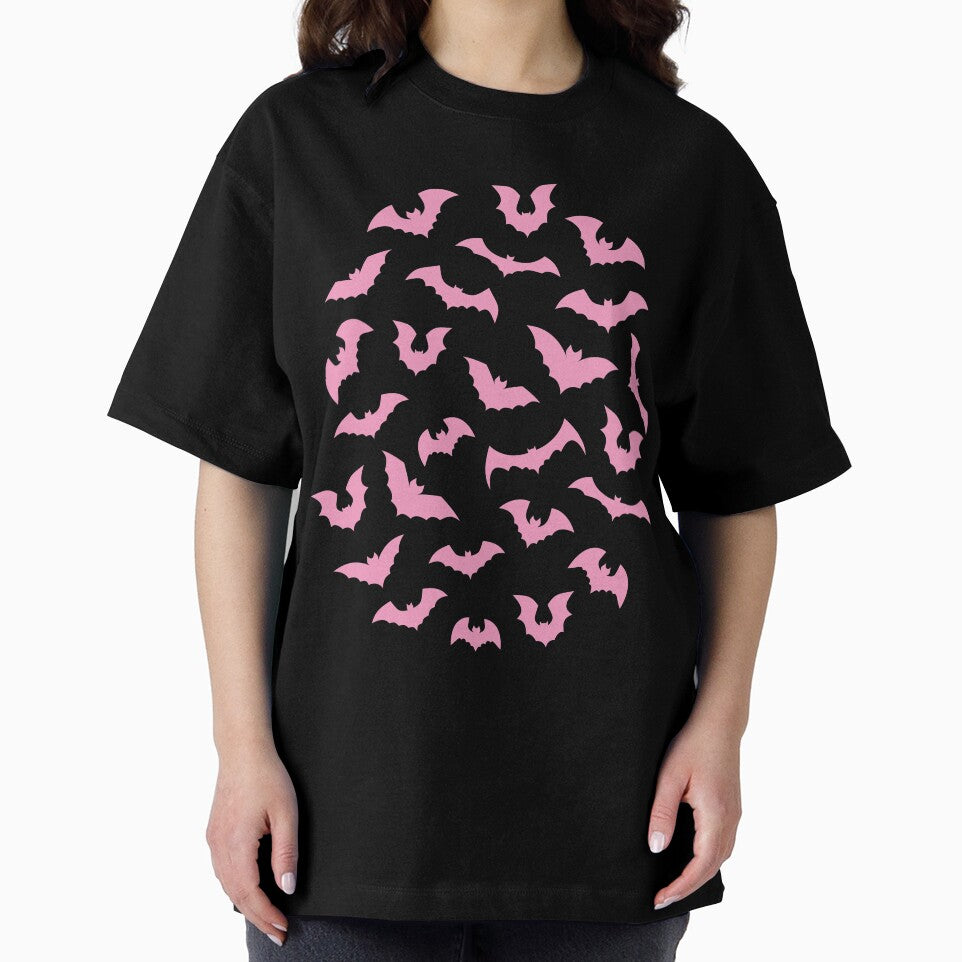 Pastel goth pink black bats by GriffyPrints