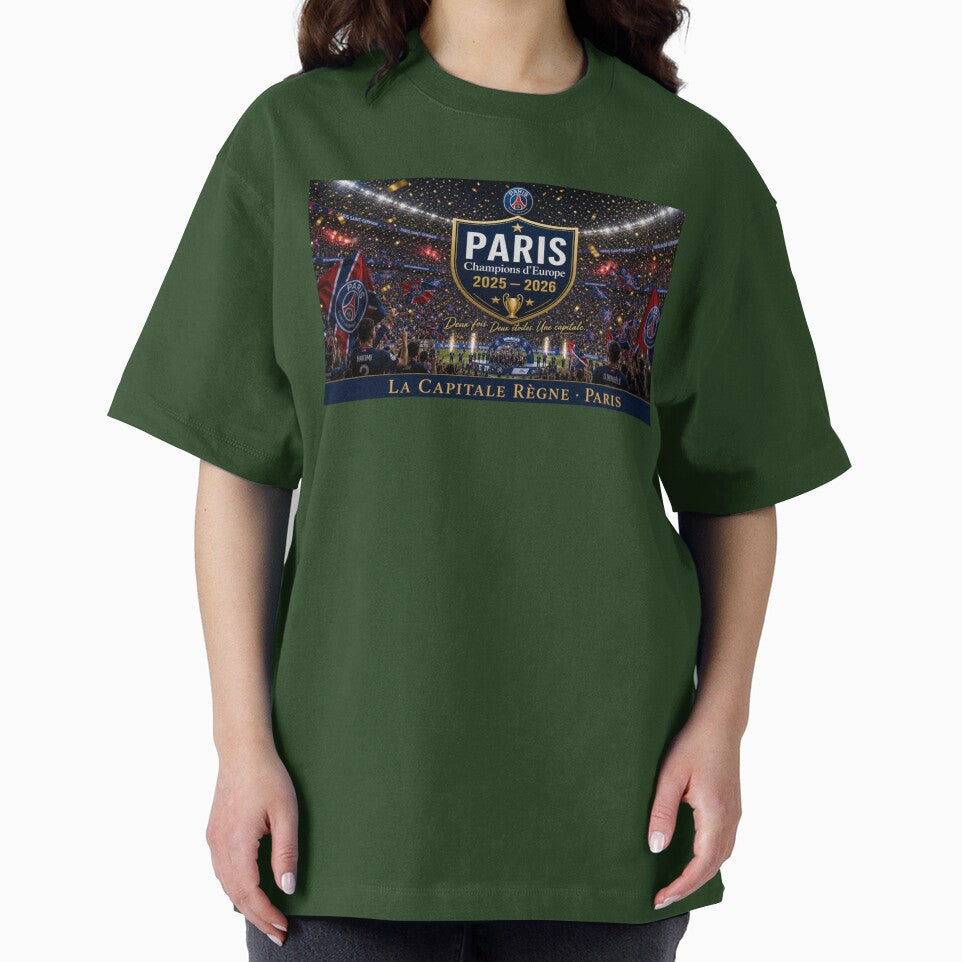 Paris Skyline Champions of Europe 2025 2026 Seine River Championship Banner by BrickByDream