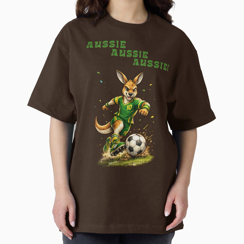 Aussie Soccer Roo, Australian Football Mascot Kangaroo AUSSIE AUSSIE AUSSIE by Cadsdiva
