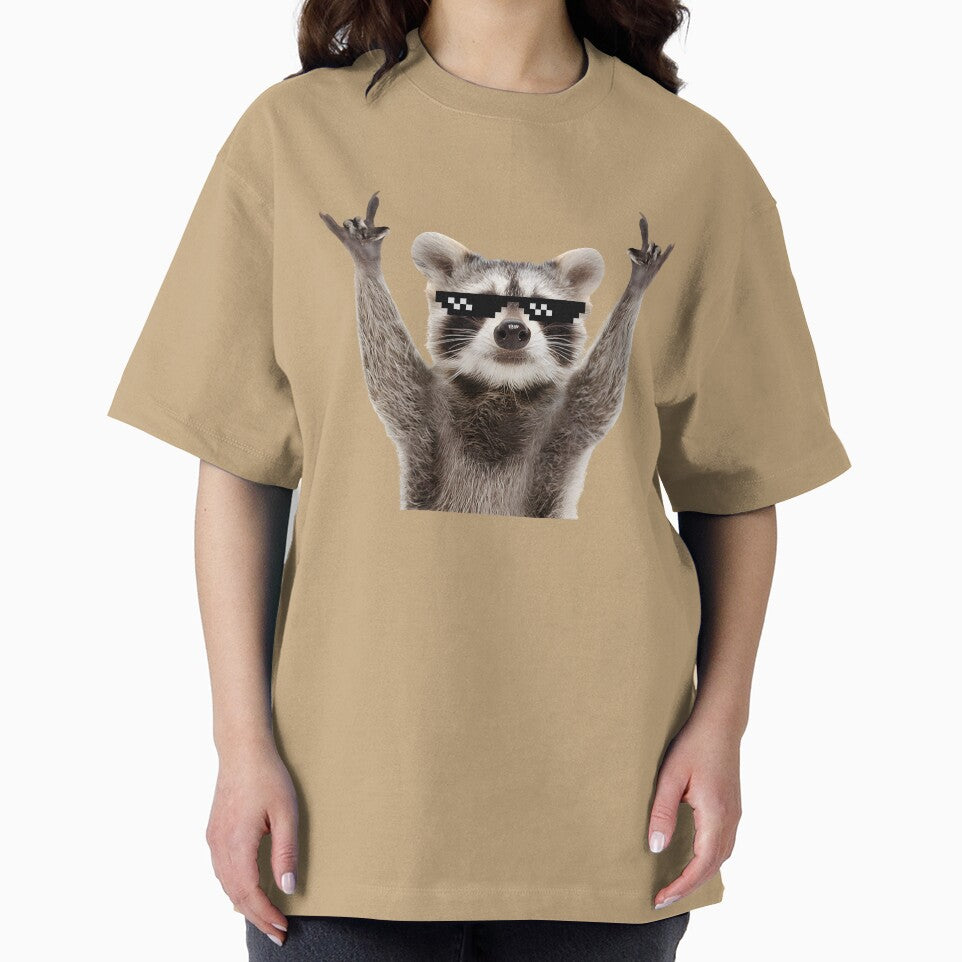 Raccoon Rock Sign Funny Glasses by stickersworld31
