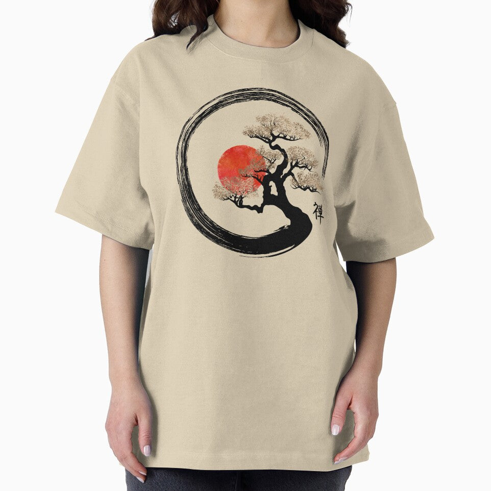 Enso Circle and Bonsai Tree on Canvas by k9printart