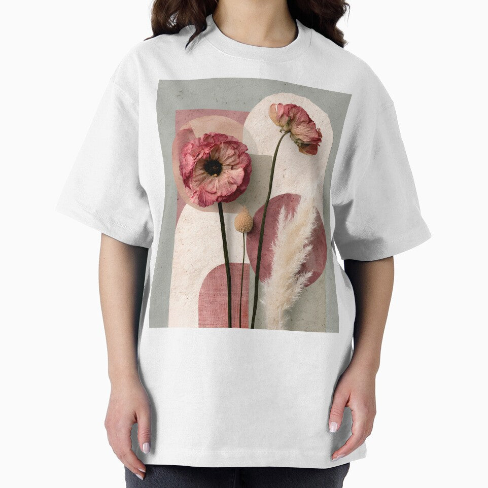 Abstract Pink Peony Boho Geometric Floral Art by daila70