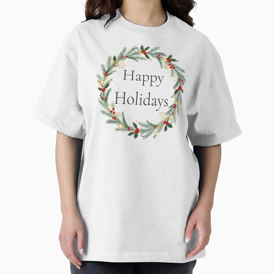 Happy Holidays Wreath – Festive Christmas Ornament Design 2025 by Punnyverse