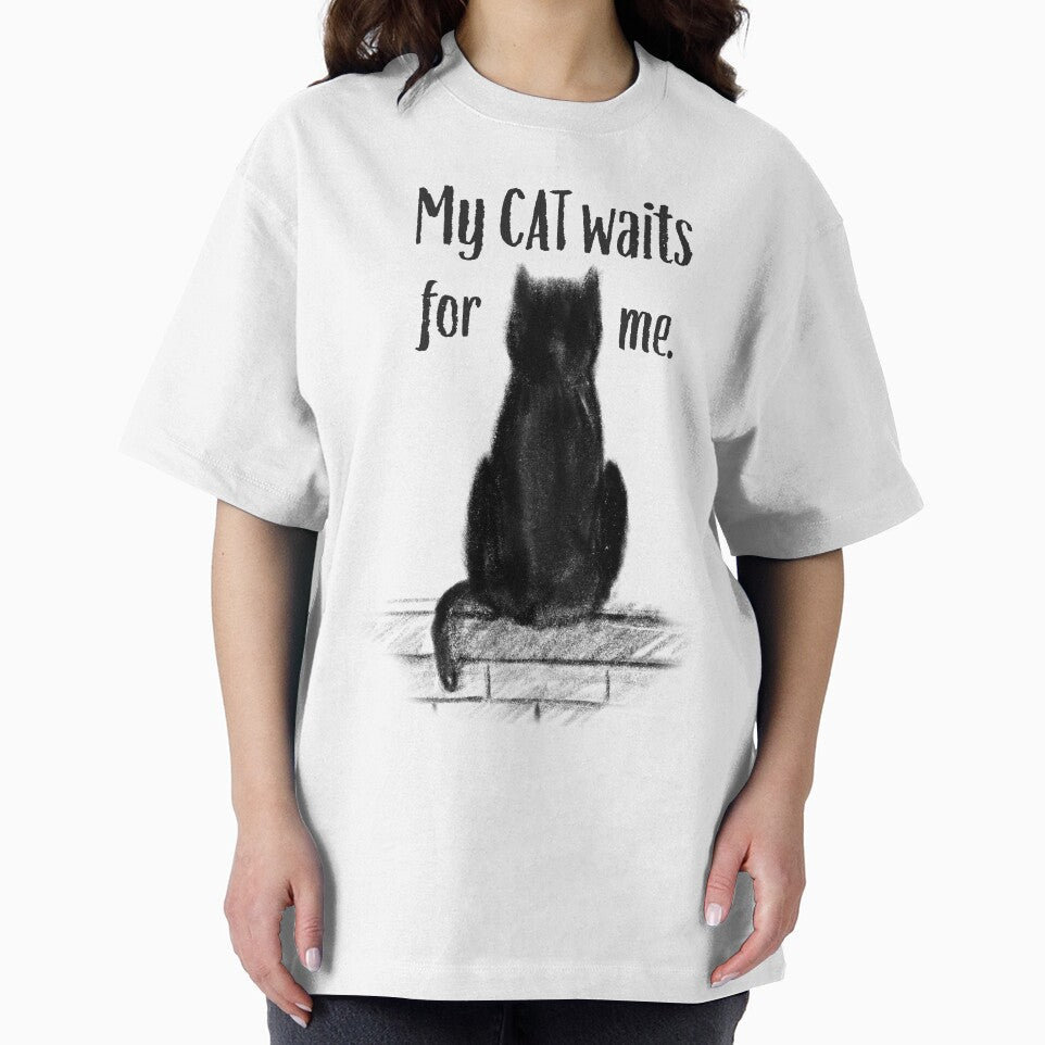 My Cat Waits For Me – Cat Lover Design by  BlankPaper Clothing