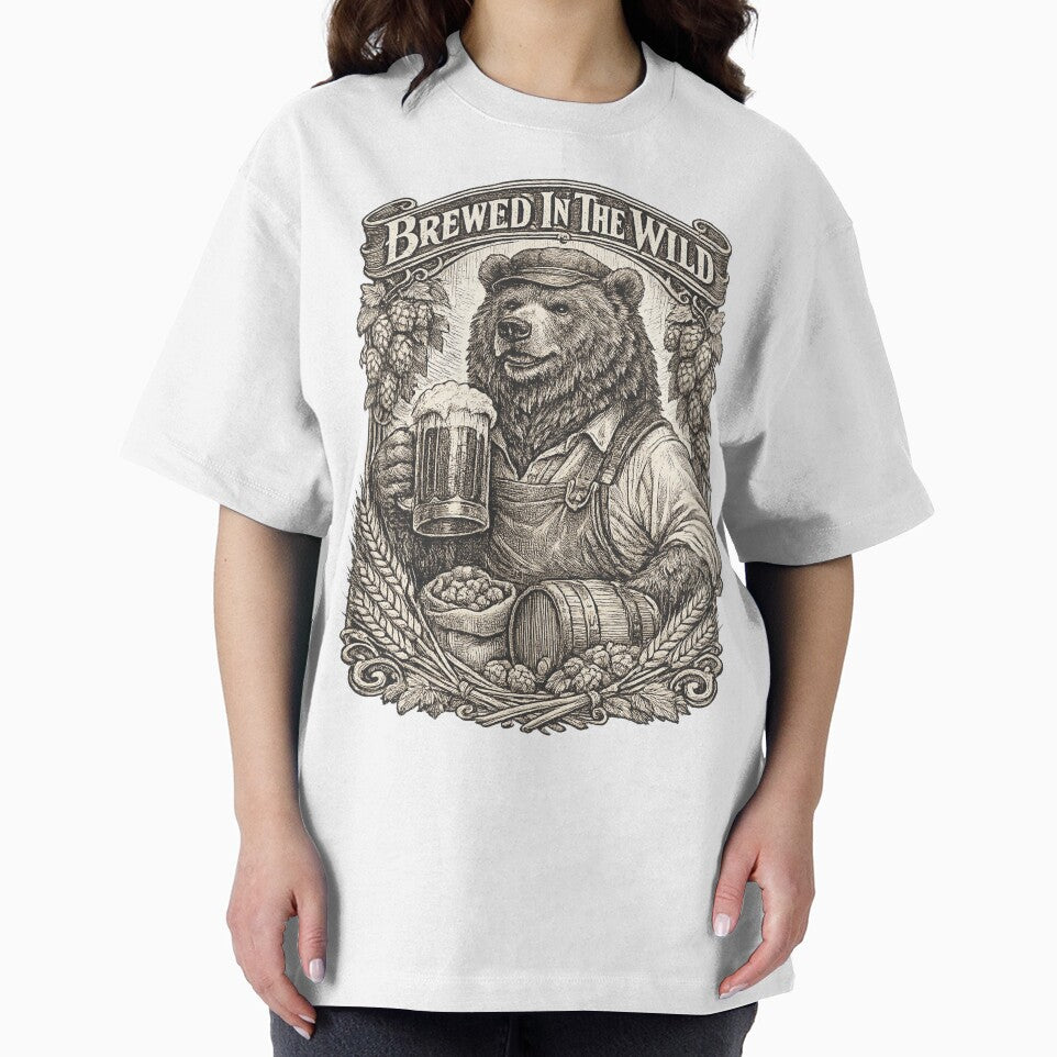 Vintage Bear Brewer Craft Beer Engraving T-Shirt Design by Mahilis