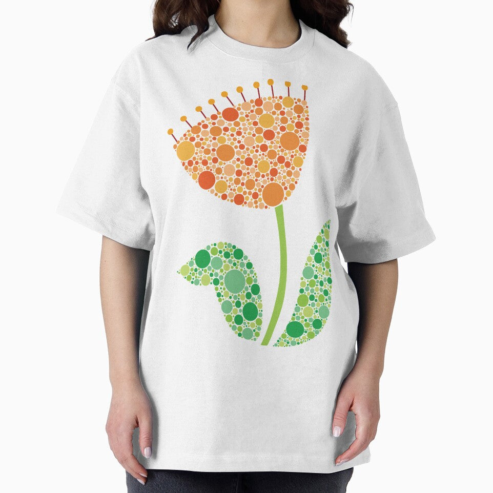 Orange Dot Flower with Fringe by kjeppson