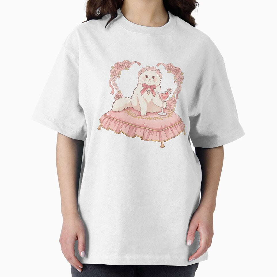 Coquette Cat Aesthetic Cute Vintage Cat Princess Soft Girl Pink Cat Design by ChipchaOddities