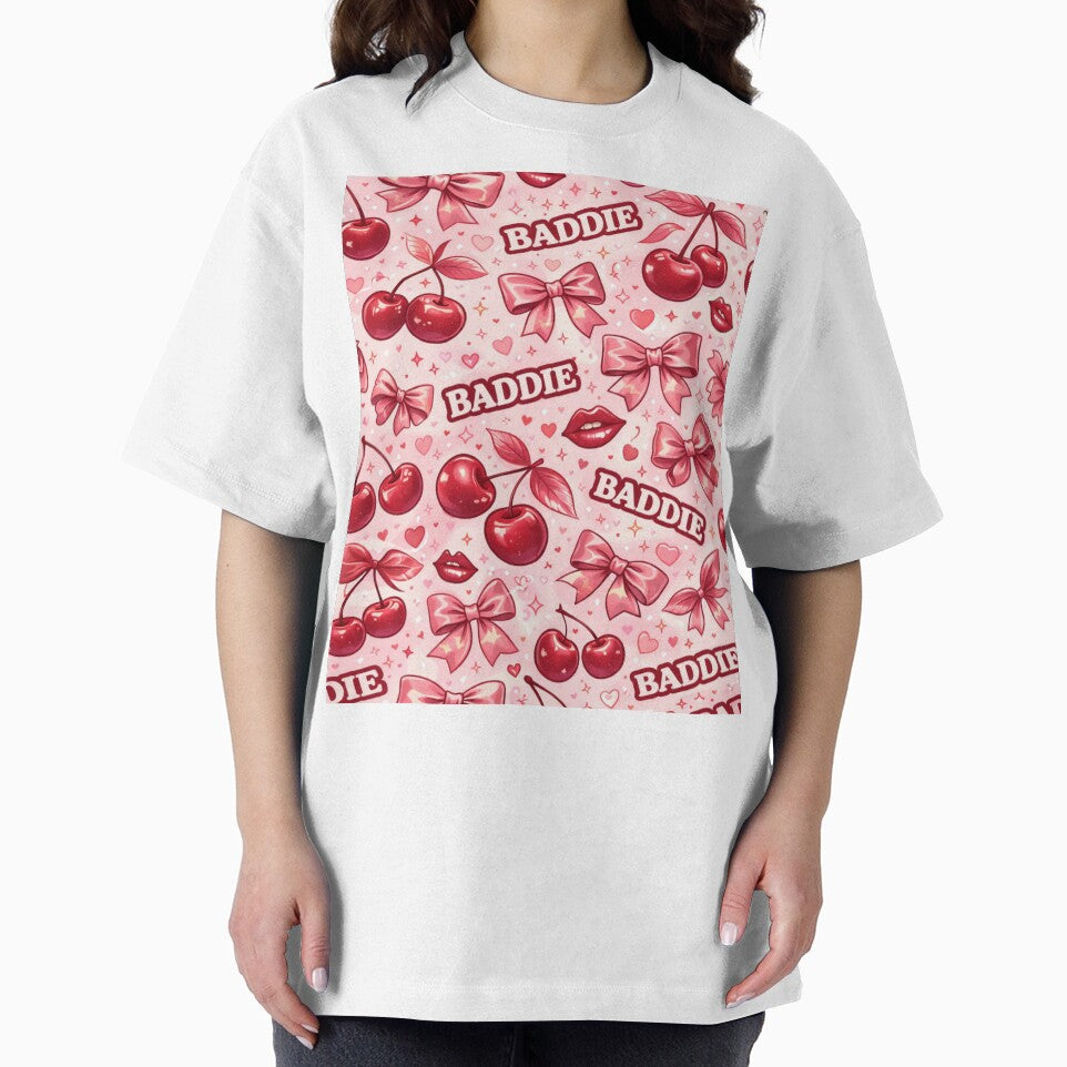Baddie Cherry Bow Pattern – Coquette Aesthetic Cute Pink Design by Aura.Creative