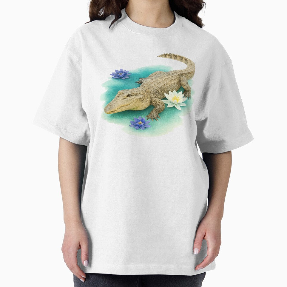 Crocodile in the water, realistic style and painting by theartedivino