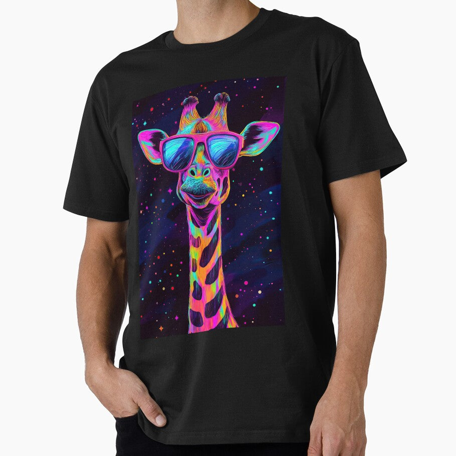 Cool Neon Colorful Giraffe - Coolest animal apparel by TheArtistOf2022