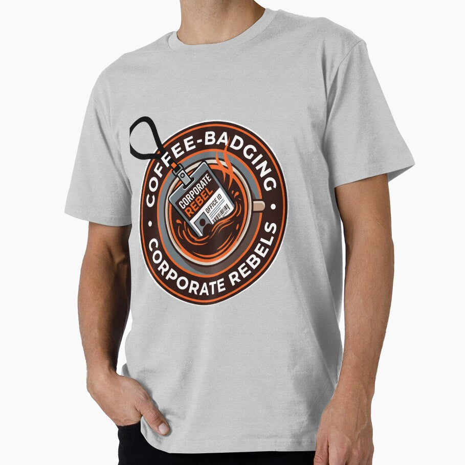 Corporate Rebel Coffee Badge – Funny Office Humor Caffeine Lover Design by KAYJAY DESIGNS