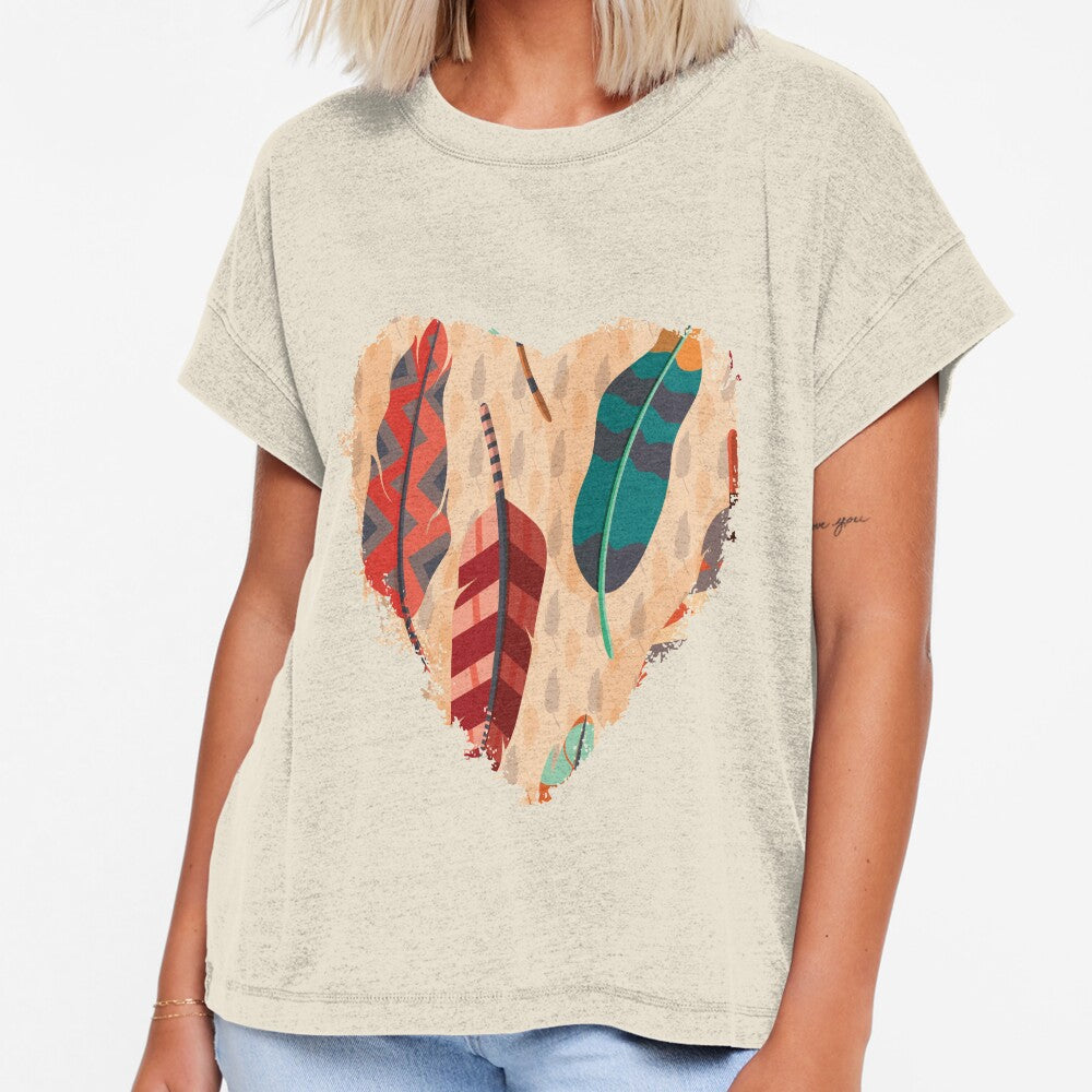 Boho Heart Feathers by koshea23