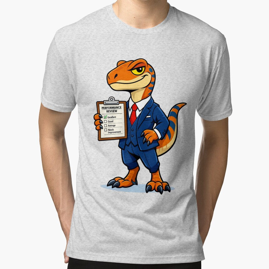 Funny Dinosaur Performance Review Gift — Velociraptor Exceeds Expectations Coworke by Print Loft