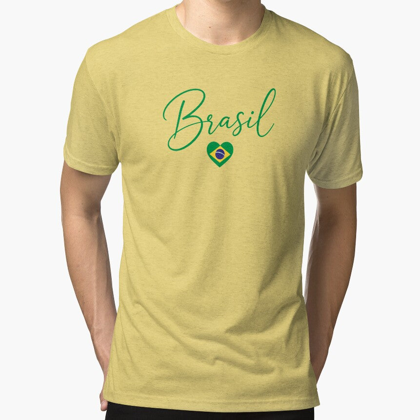 Brasil Football, Retro Brazil Flag Heart by littlemiscat