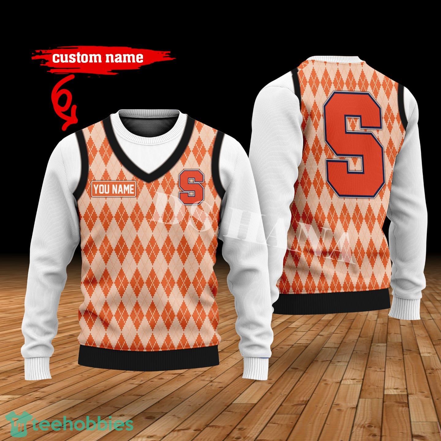 Syracuse Orange Custom Name New Style Sweater Ghile Style 3D Print Christmas Sweater