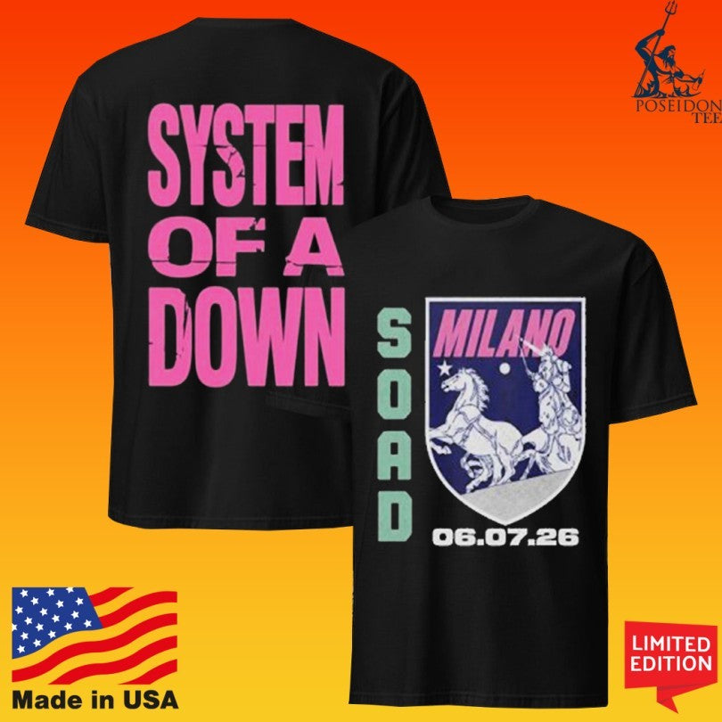 System Of A Down Exclusive Event Milano At Ippodromo Snai La Maura In Milan It On July 6 2026 T-shirt