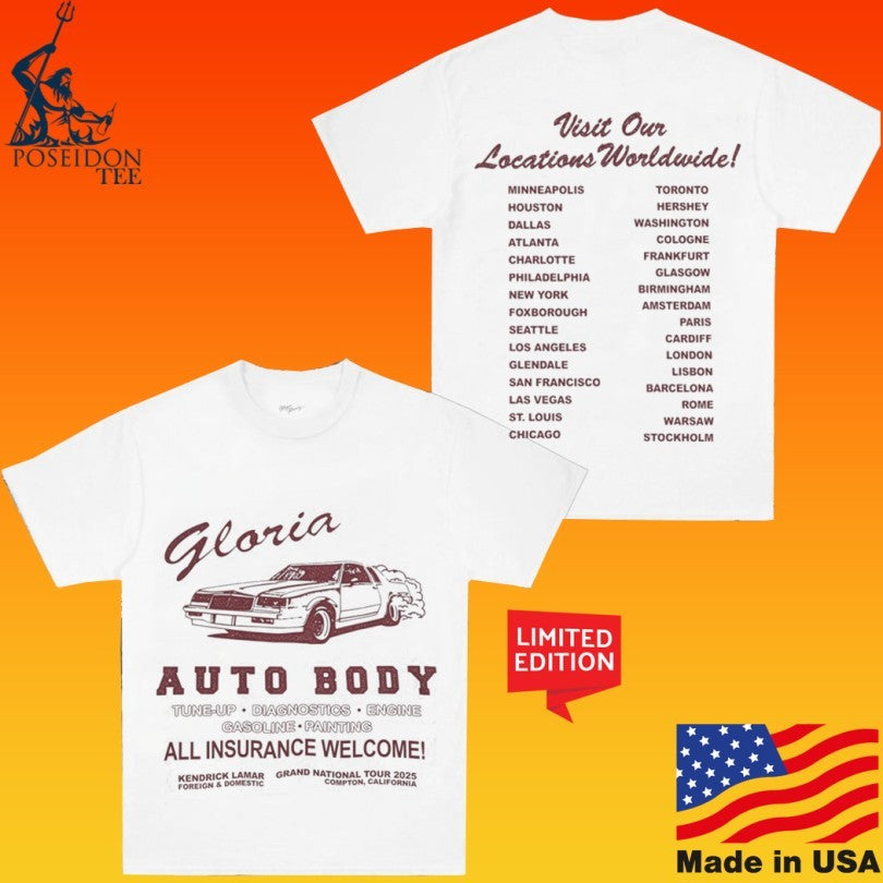 Sza Sos Gnt Gloria Auto Body All Insurance Welcome Visit Our Locations Worldwide T-shirt
