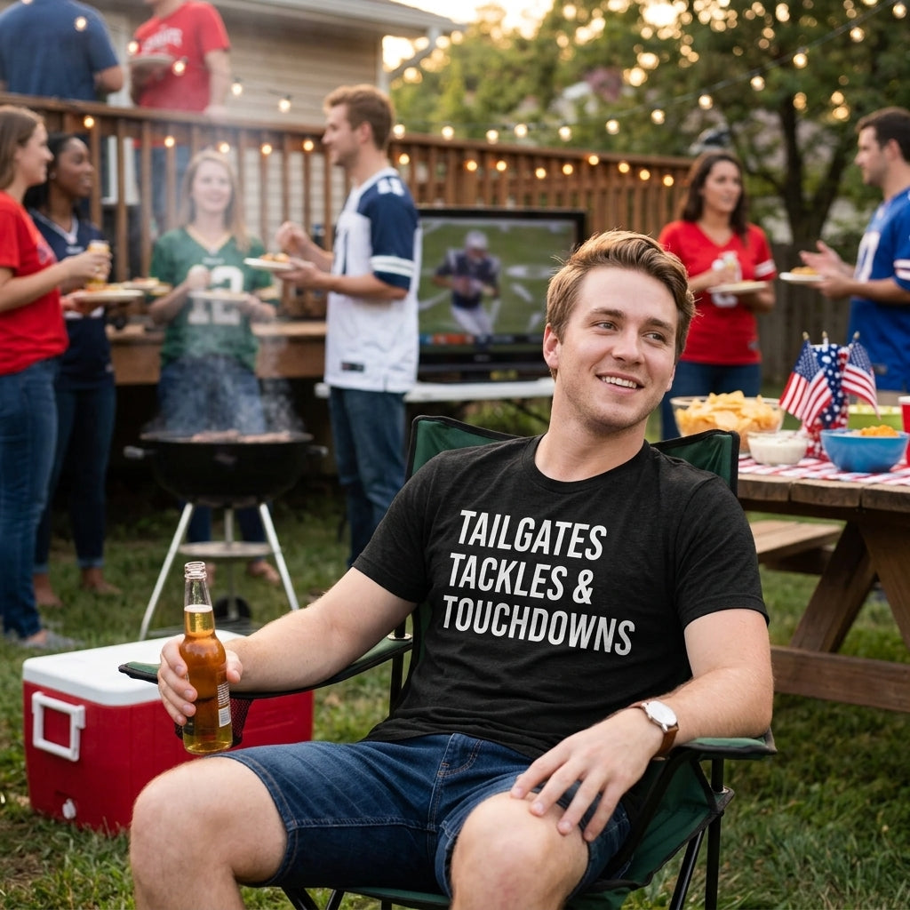 Tailgates Tackles And Touchdowns Men's T Shirt