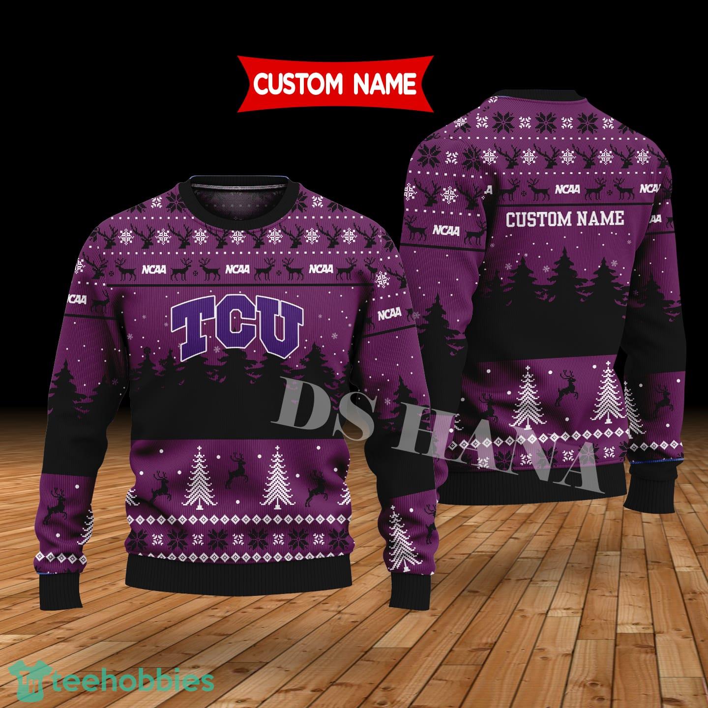 TCU Horned Frogs Custom Name Merry Xmas Sweater For TCU Horned Frogs Fans Sweater