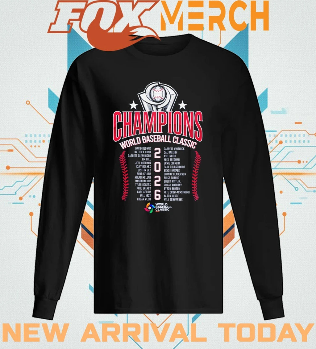 Team USA 2026 World Baseball Classic Champions roster t-shirt